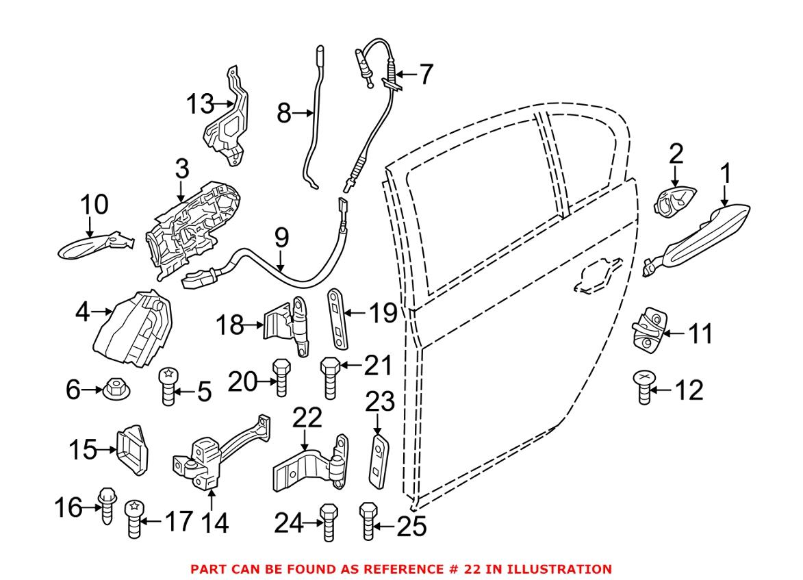 BMW Door Hinge = Rear Passenger Side Lower 41007228154